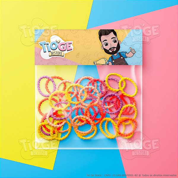 Elásticos para Cabelo Pequeno (Xuxinha/Rabicó) Estilo Espiral Colorido Verão 40 und