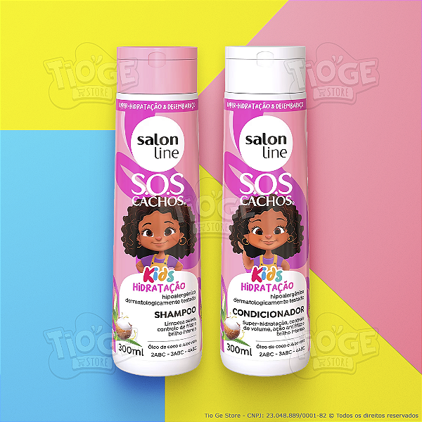Kit 2 SOS Cachos Kids Cabelos Ondulados, Cacheados e Crespos Infantil Shampoo + Condicionador