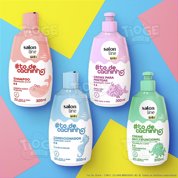Kit 4 Completo #ToDeCachinho Baby Infantil Bebê Shampoo + Condicionador + Creme Pentear + Creme Multifuncional
