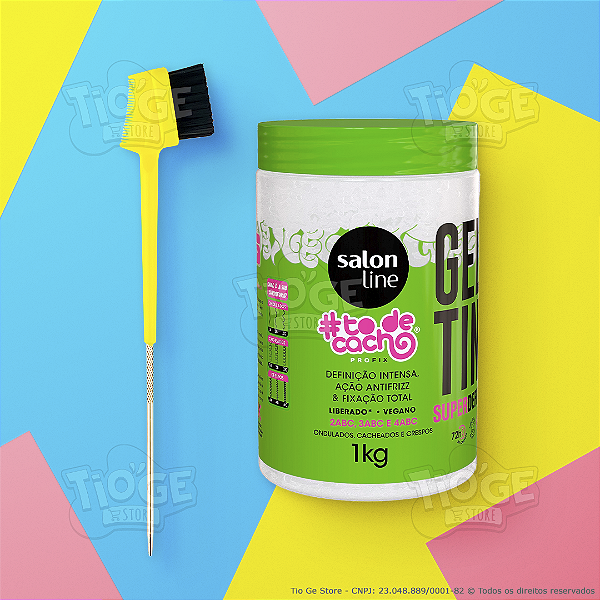 Kit Penteado Baby Hair 1 Pente Escova Baby Hair 3 em 1 Amarelo + 1 Gelatina #ToDeCacho Super Definição 1kg