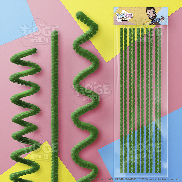 Hastes Flexíveis de Pelúcia Cabelo Maluco Artesanato Limpador Chenille Cor Verde Escuro 10 unid