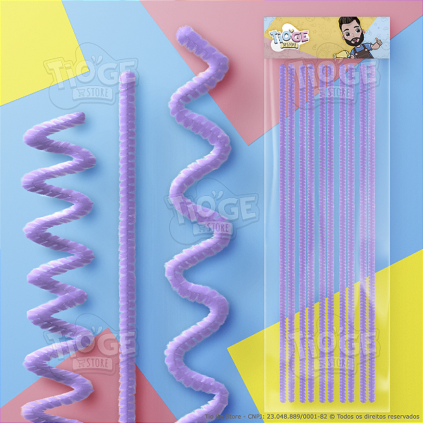 Hastes Flexíveis de Pelúcia Cabelo Maluco Artesanato Limpador Chenille Cor Lilás Claro 10 unid
