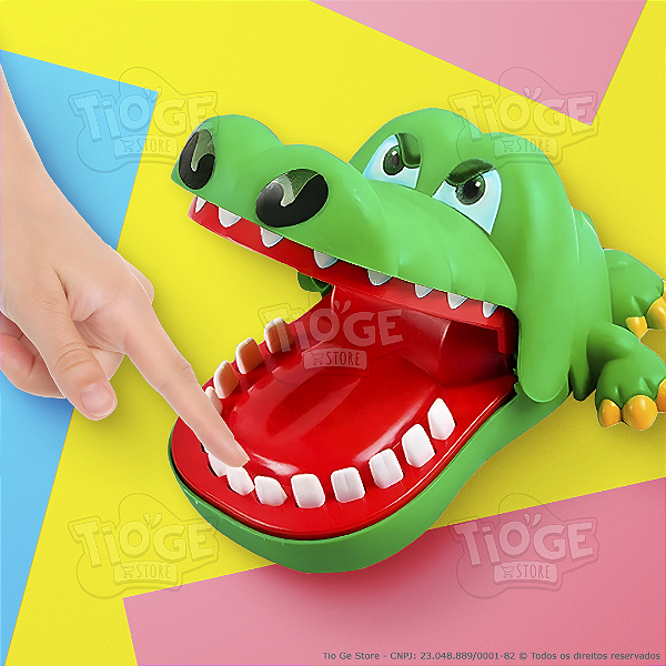 Jogo de Aventura Jacaré Crocodilo Dentista Morde Dedo Brinquedo Divertido para Toda a Família Pegadinha para Crianças