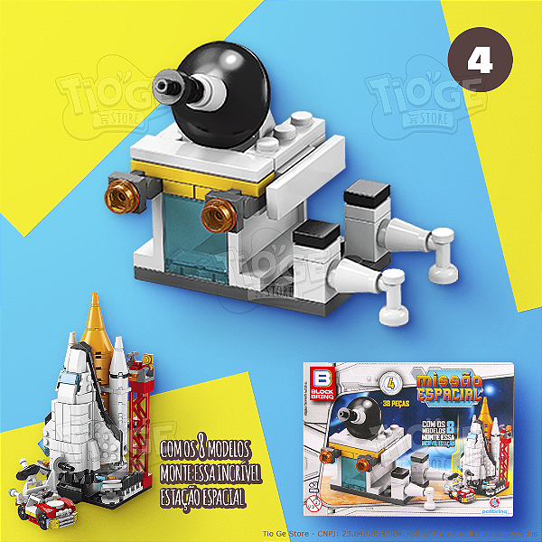 Blocos de Montar e Desmontar Missão Espacial (Nº 4) Estação de Controle Colecionar Estação Especial Block Brinq 38 Peças
