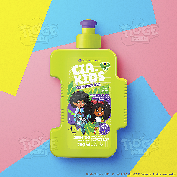 Shampoo Infantil Crespinhos Raíz Cia Kids Vegano Cabelos Cacheados e Crespos 250ml