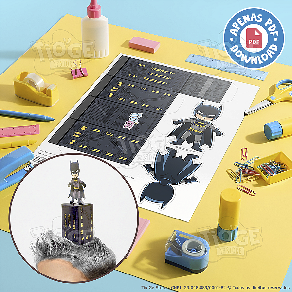 [Arquivo PDF] Cabelo Maluco do Batman para Imprimir - Festas Topo de Bolo Centro de Mesa