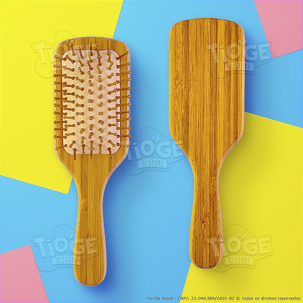 Escova de Cabelo de Bambu Antiestática Zero Frizz Desembaraçante Almofada Cerdas Arredondadas Sustentável Grande