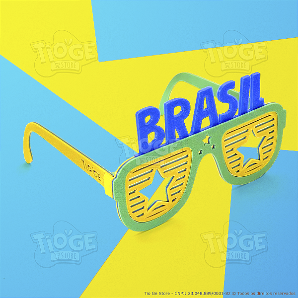 Óculos Temático Copa do Mundo Brasil Infantil Divertido Resistente Verde Amerelo 1 Unid