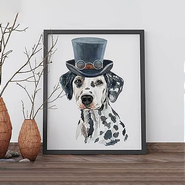 Quadro Decorativo Animais Dálmata de Chápeu