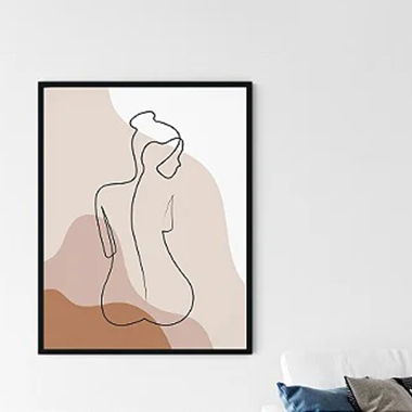 Quadro Decorativo Escandinavo Linha das Costas