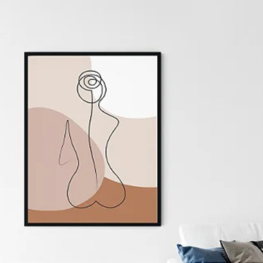 Quadro Decorativo Escandinavo Linha de Mulher