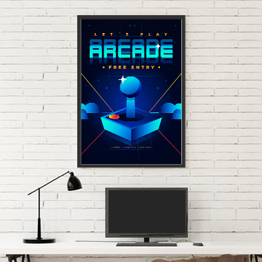 Quadro Decorativo Geek Astro Party Arcade