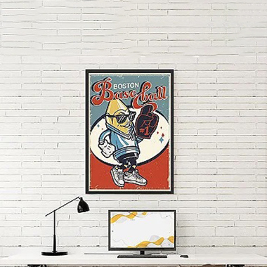 Quadro Decorativo Vintage Boston Baseball