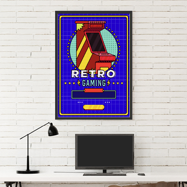 Quadro Decorativo Geek Fliperama Retro