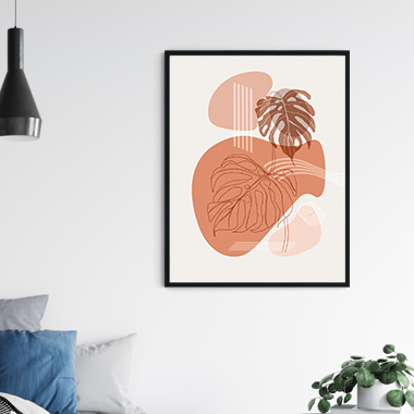 QUADRO DECORATIVO ABSTRATO FOLHAS