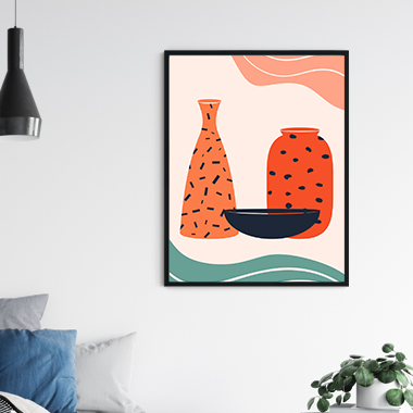 Quadro Decorativo Abstrato Vasos