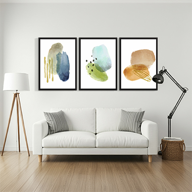 Quadro Decorativo Abstrato Trio Watercolor