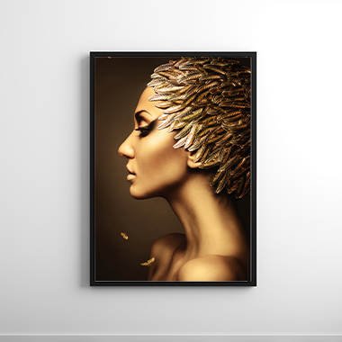 Quadro Decorativo Artístico Mulher com Penas