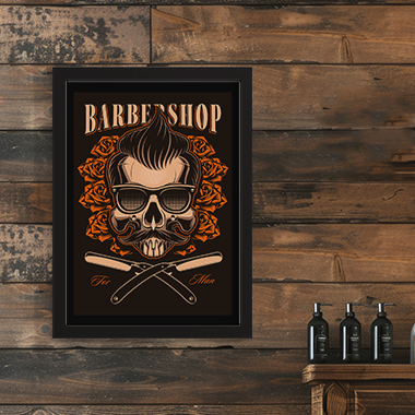Quadro Decorativo Barbearia Navalha