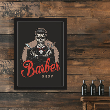 Quadro Decorativo Barbearia Scissors Barber