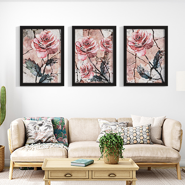 Quadro Decorativo Floral Trio Rosas