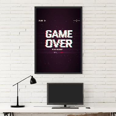 Quadro Decorativo Geek Game Over