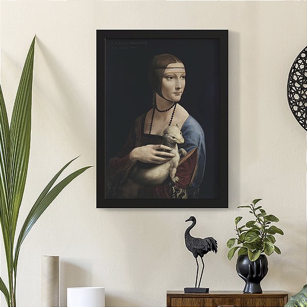 Quadro Decorativo Pinturas Lady With an Ermine by Leonardo da Vinci