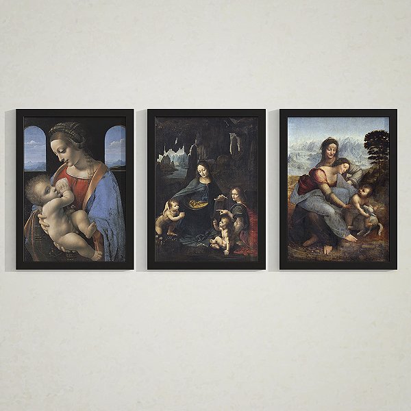 Quadro Decorativo Pinturas Trio Leonardo da Vinci
