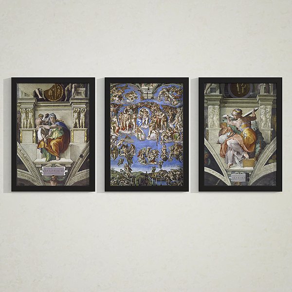 Quadro Decorativo Pinturas Trio Michelangelo