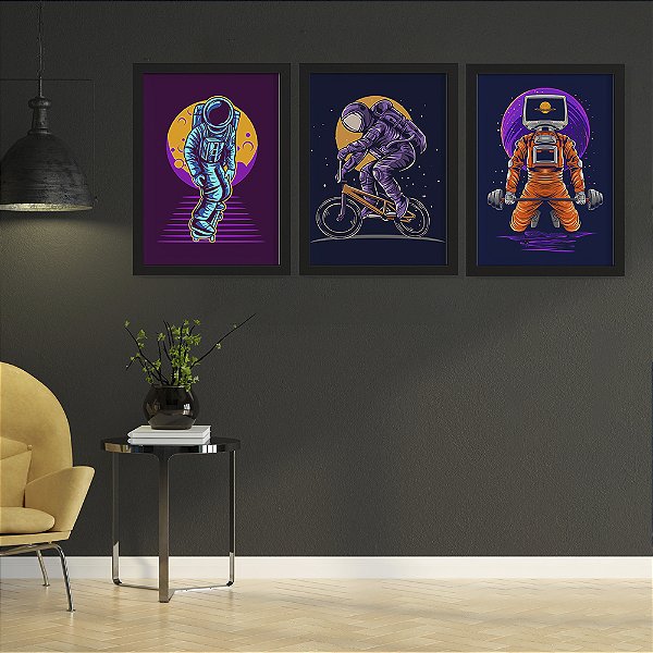 Quadro Decorativo Street Art Trio Astronalta
