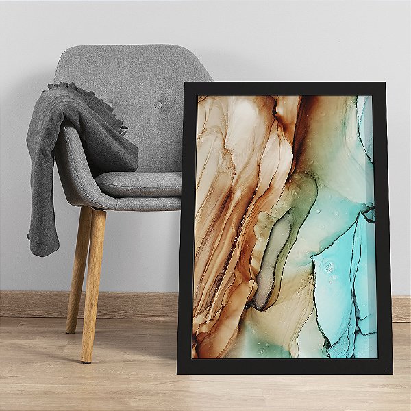 Quadro Decorativo Alcohol Ink Brown