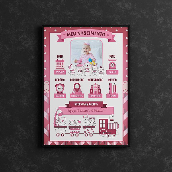 Quadro Personalizado Bebê Nascimento Menina 04