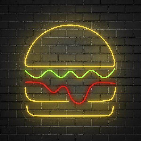 Painel Neon LED - Hambúrguer