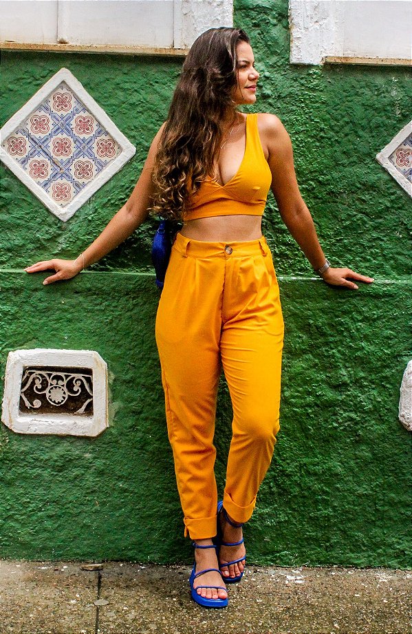 Calça Safira Amarela