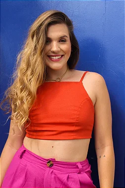 Cropped Diamante Terracota
