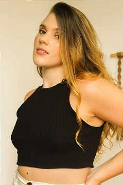 Cropped Opala Dupla Face Preto/Uva