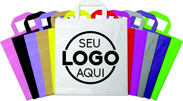 Sacola Alça fita Personalizada 40x50 500 Unidades