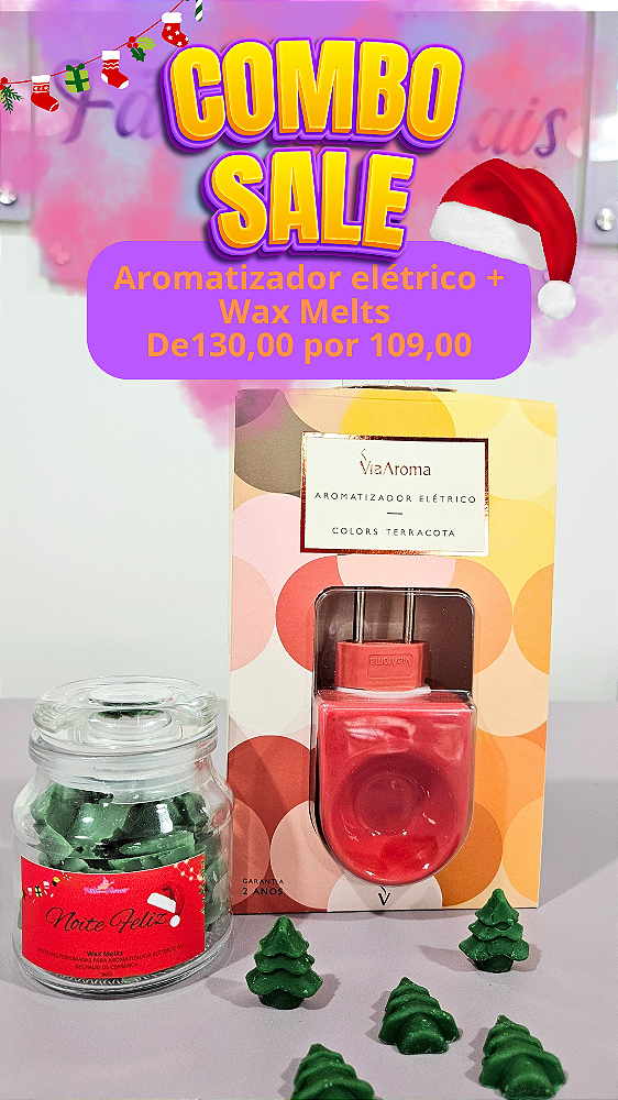 Combo wax Melts Natal + Aromatizador elétrico