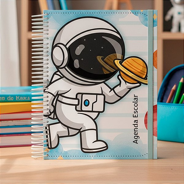Agenda Escolar Personalizada Astronauta Azul