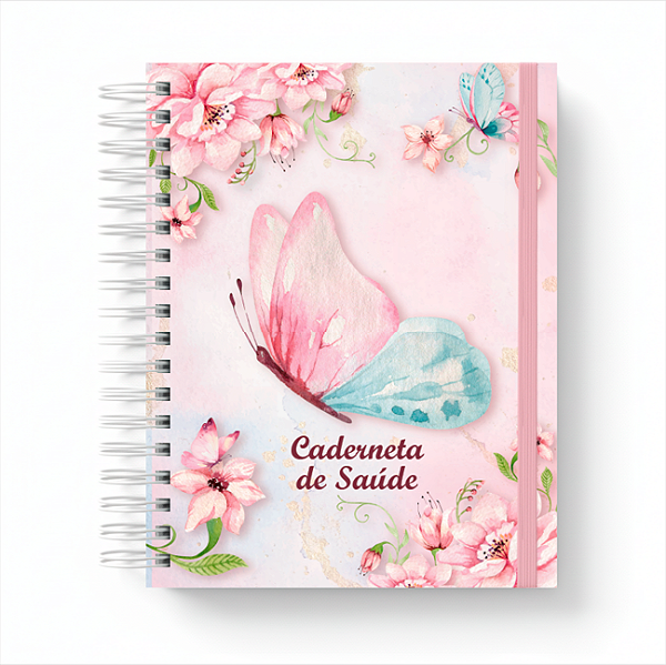 Caderneta de Saúde Personalizada Controle de Vacinas Borboleta