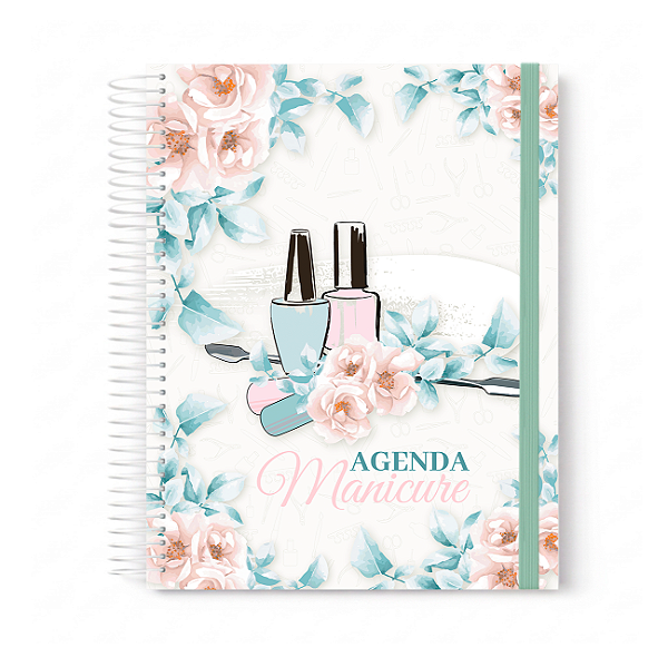 Agenda Personalizada Profissões Manicure Esmalte Verde e Rosa