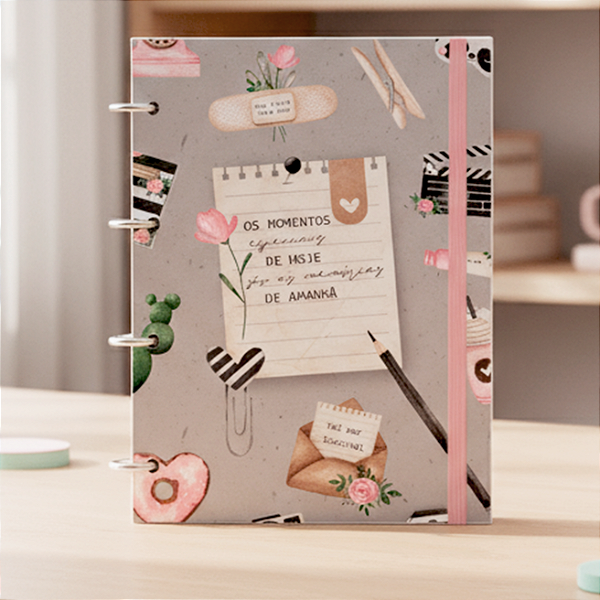 Caderno Argolado Personalizado Momentos 100 Fls