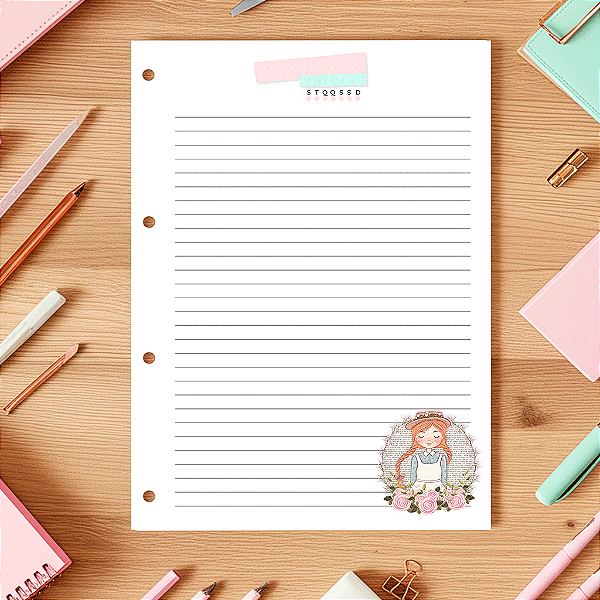 Refil de Fichário Padrão Tilibra 96Fls Menina Anne