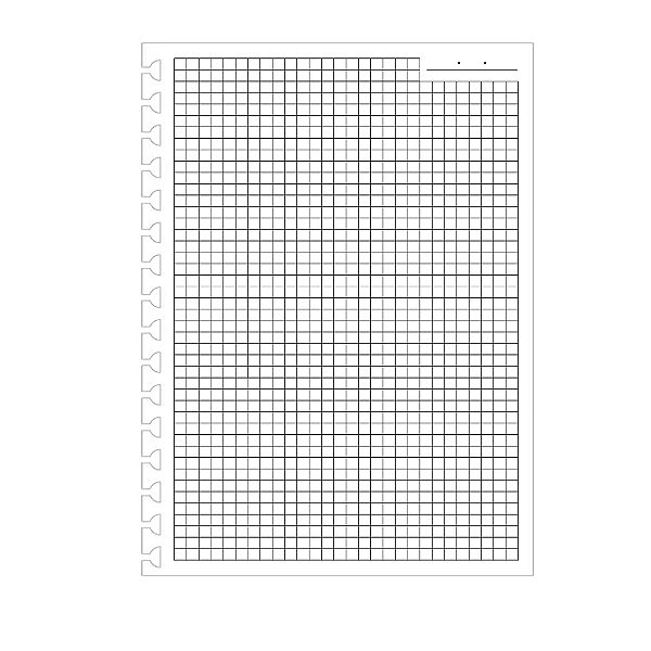 Refil de Caderno Reposicionável Miolo Quadriculado 96Fls