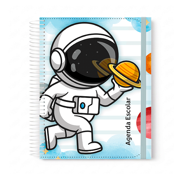Agenda Escolar Personalizada Astronauta Azul
