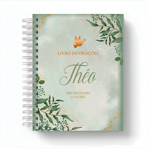 Livro de Oração Com Mini Terço Pomba Dourada