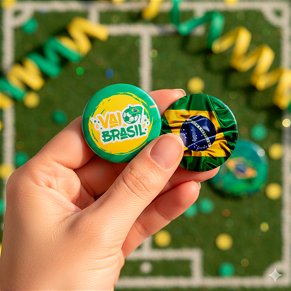 Botton Redondo Colecionável Bandeira do Brasil