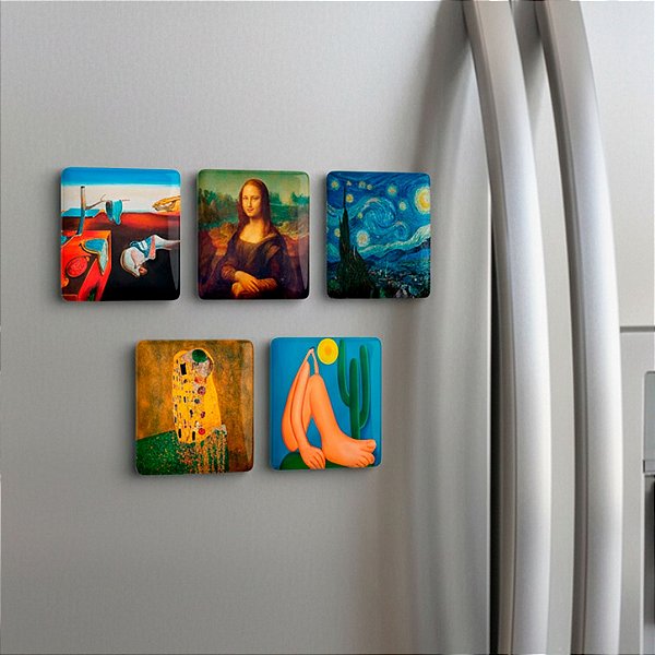Imã de Geladeira Colecionável Pinturas Famosas