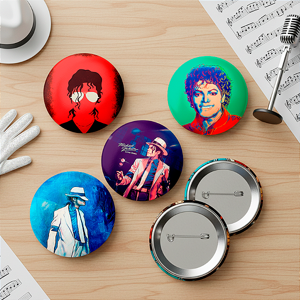Botton Colecionável Tipo Alfinete Cantor Michael Jackson