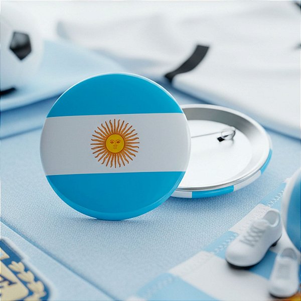 Botton Redondo Colecionável Bandeira da Argentina